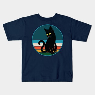 Black Cat Respect Your Cat Day March 28 Kids T-Shirt